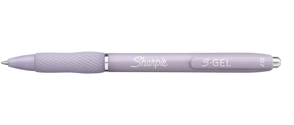 Sharpie® S-Gel, Gel Pens, Medium Point (0.7mm), Violet Barrel, Black Ink, 4 Count