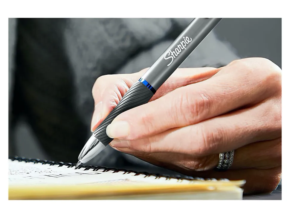 Sharpie® S-Gel Metal Barrel Gel Pens, Medium Point, 0.7 mm, Gunmetal Barrel, Black Ink, Pack Of 2 Pens