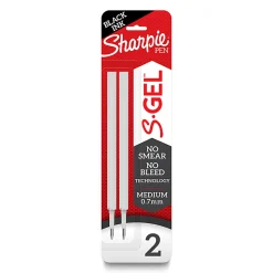 Sharpie® S-Gel Pen Refills, Medium Point, 0.7 mm, Black Ink, Pack Of 2 Refills