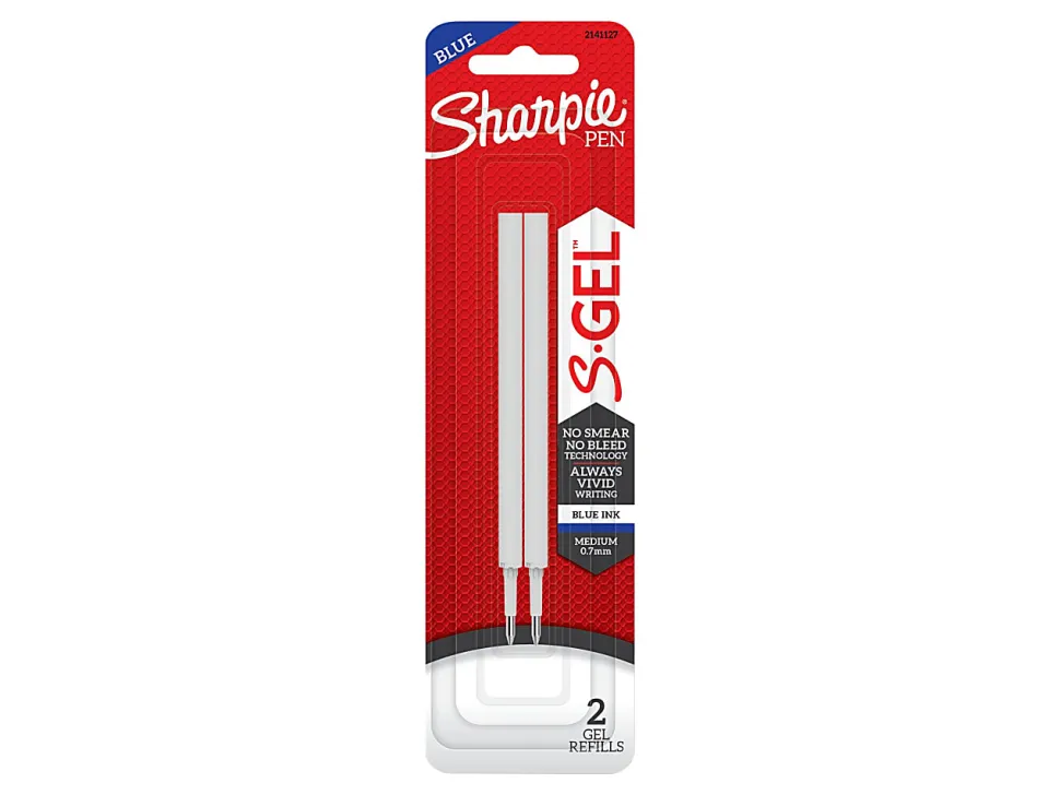 Sharpie® S-Gel Pen Refills, Medium Point, 0.7 mm, Blue Ink, Pack Of 2 Refills