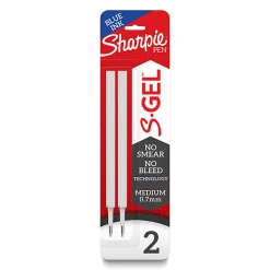 Sharpie® S-Gel Pen Refills, Medium Point, 0.7 mm, Blue Ink, Pack Of 2 Refills