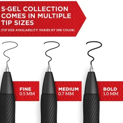 Sharpie® S Gel Pens, Bold Point, 1.0 mm, Black/Blue Barrel, Blue Ink, Pack Of 12 Pens