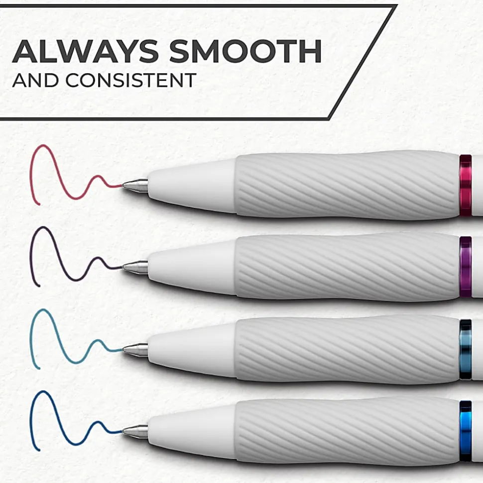 Sharpie® S-Gel Pens, Fashion Barrel Gel Pens, Pearl White Body, Medium (0.7mm) Point, 4 Count USA 250th Anniversary Edition