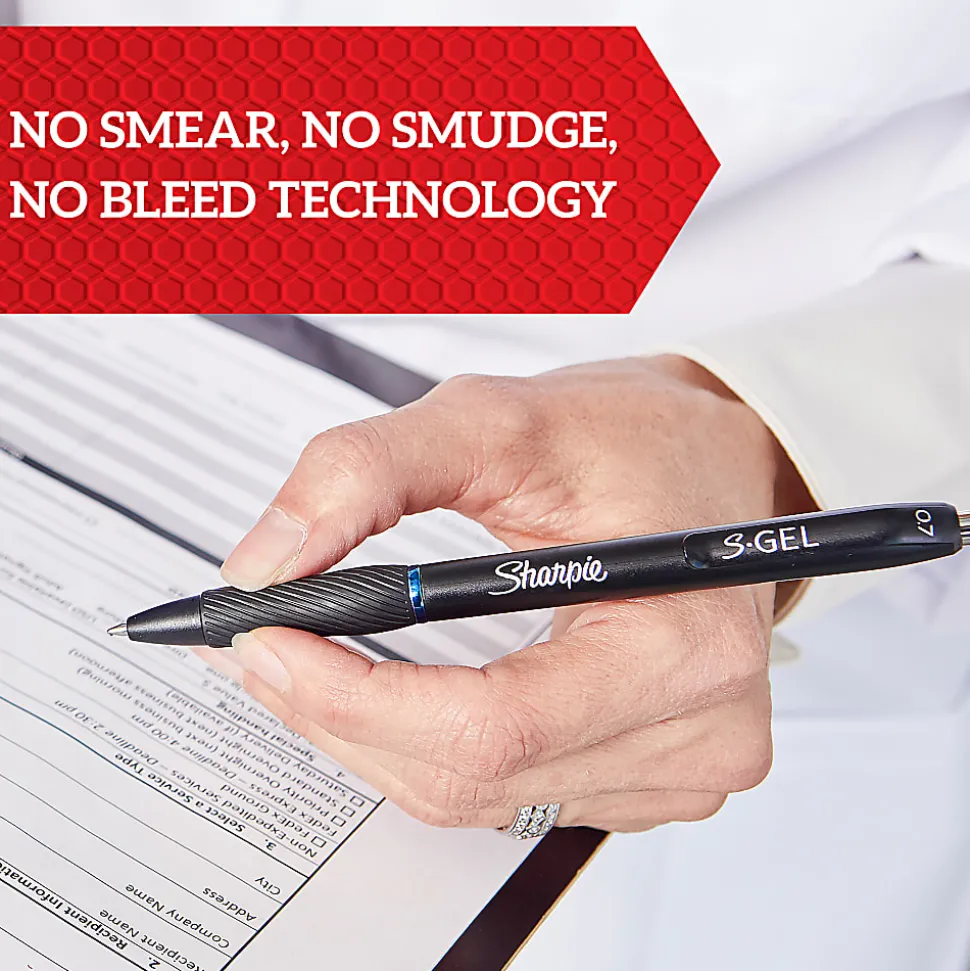 Sharpie S-Gel Pens, Gel Pens, Medium Point (0.7mm), Blue Ink Gel Pen, 36 Count Canister