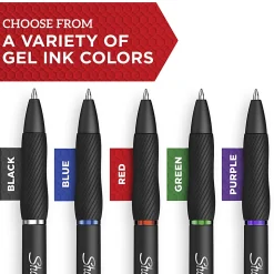 Sharpie® S Gel Pens, Medium Point, 0.7 mm, Black Barrel, Assorted Ink, Pack Of 8 Pens