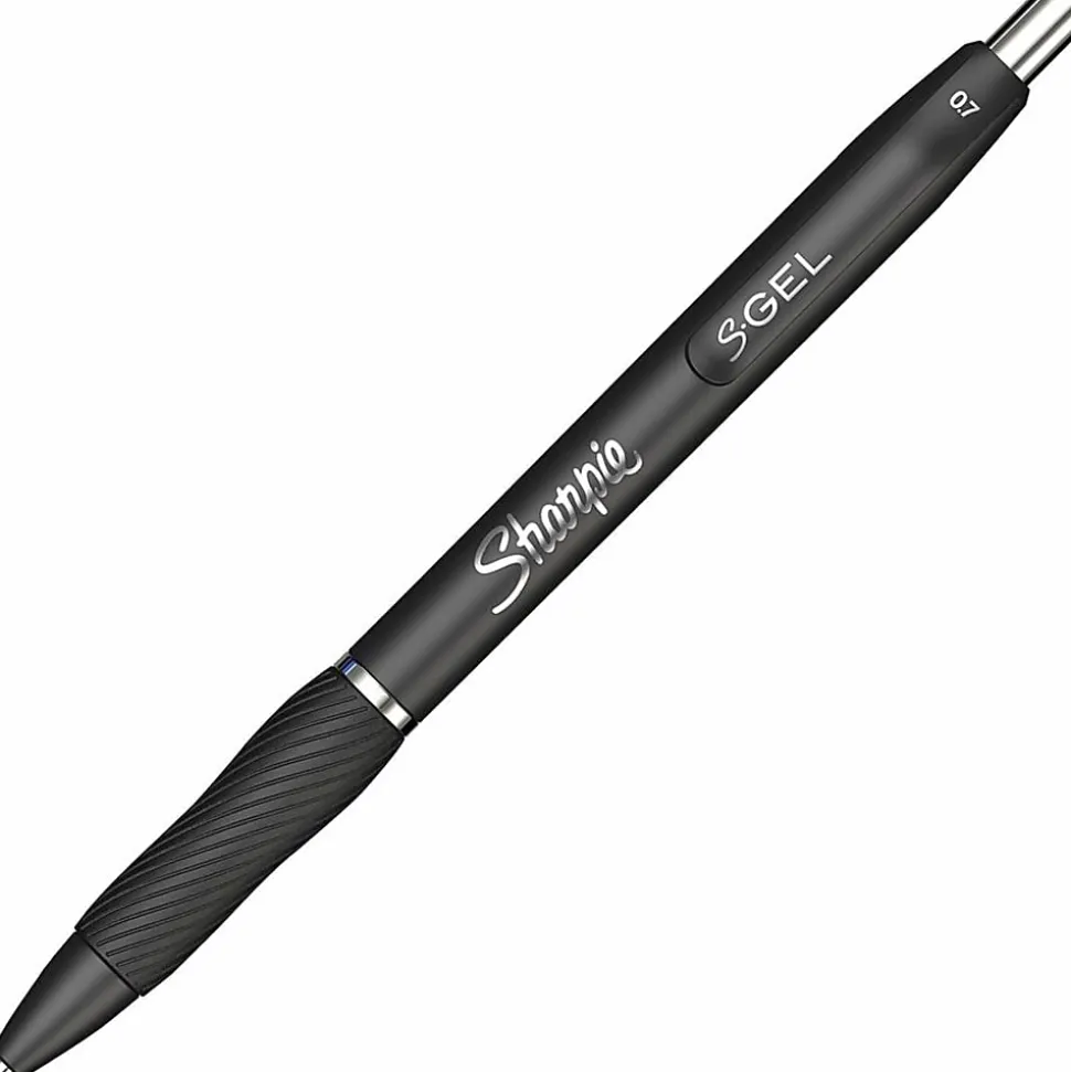 Sharpie S Gel Pens, Medium Point, 0.7 mm, Black Barrel, Black Ink, Pack Of 36 Pens