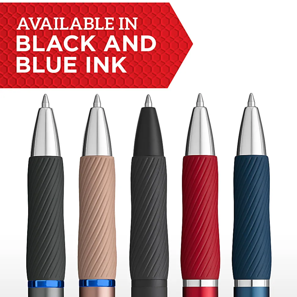 Sharpie® S-Gel Pens, Medium Point, 0.7 mm, Metal Champagne Barrel, Black Ink, Pack Of 12 Pens