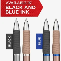 Sharpie® S-Gel Pens, Medium Point, 0.7 mm, Metal Champagne Barrel, Black Ink, Pack Of 12 Pens