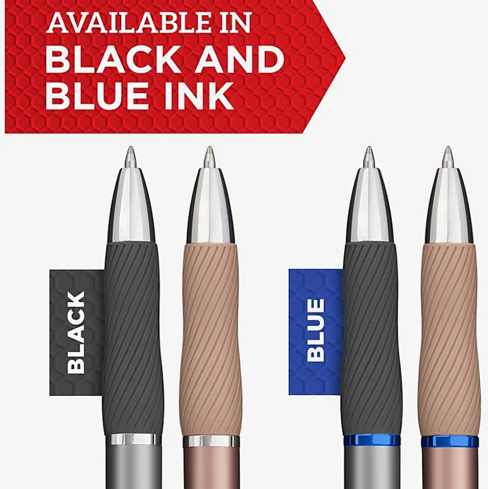 Sharpie® S-Gel Pens, Medium Point, 0.7 mm, Metal Champagne Barrel, Black Ink, Pack Of 12 Pens