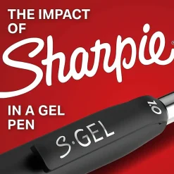 Sharpie® S Gel Pens, Medium Point, 1.0 mm, Black Barrel, Blue Ink, Pack Of 4 Pens