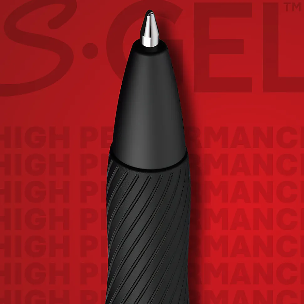 Sharpie S Gel Pens, Medium Point, 0.7 mm, Black/Blue Barrel, Blue Ink, Pack Of 12 Pens