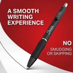 Sharpie® S Gel Pens, Medium Point, 0.7 mm, Black Barrel, Black Ink, Pack Of 4 Pens