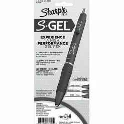 Sharpie® S Gel Pens, Medium Point, 0.7 mm, Black Barrel, Black Ink, Pack Of 4 Pens