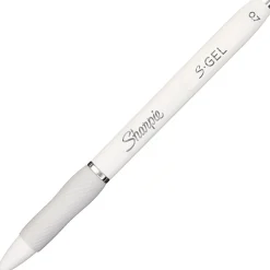 Sharpie S-Gel Pen, White Barrel, Medium Point, 0.7mm Black Ink 4 Pack