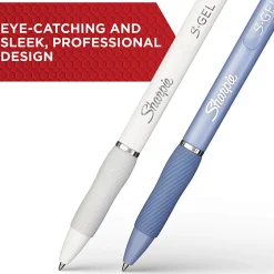 Sharpie S-Gel Pen, White Barrel, Medium Point, 0.7mm Black Ink 4 Pack