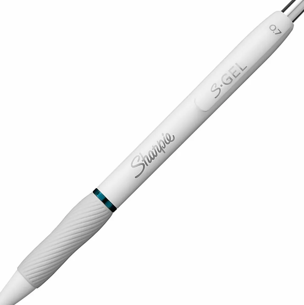 Sharpie S-Gel Retractable Gel Pens, Medium Point, 0.7mm White Barrels, Assorted Jewel Inks, Pack Of 4 Pens