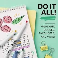 Sharpie® S-Note Highlighters, Chisel Tip, Assorted Ink, White Barrel, Pack Of 6 Highlighters