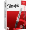 Sharpie® Super Permanent Markers, Fine Point, Black Ink, Pack Of 12