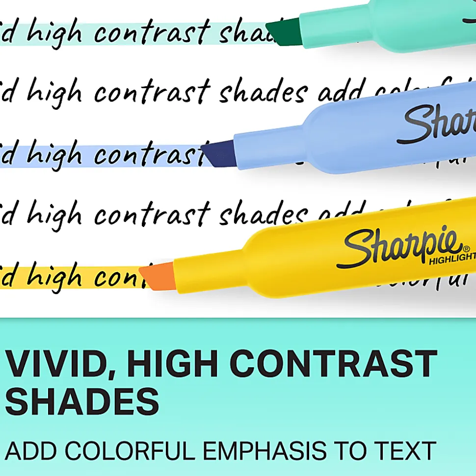 Sharpie® Tank Highlighters, Chisel Tip, Assorted Color Highlighters, Value Pack, 36 Count