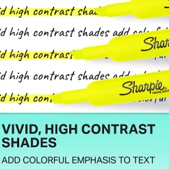 Sharpie® Tank-Style Highlighters, Fluorescent Yellow, Pack Of 4