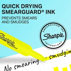 Sharpie® Tank-Style Highlighters, Fluorescent Yellow, Pack Of 4