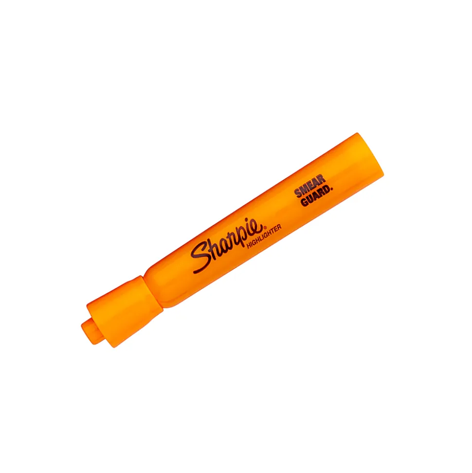 Sharpie® Tank Style Highlighters, Chisel Tip, Fluorescent Orange, Box of 12