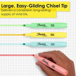 Sharpie® Tank-Style Highlighters, Chisel Tip, Mild Pastel Barrels, Mild Pastel Inks, Pack Of 6 Highlighters