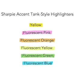Sharpie® Tank Style Highlighters, Chisel Tip, Fluorescent Blue, Box of 12