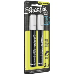 Sharpie® Wet-Erase Chalk Markers, Medium Point, White, Pack Of 2 Markers