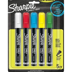 Sharpie® Wet-Erase Chalk Markers, Medium Point, Assorted Colors, Pack Of 5 Markers
