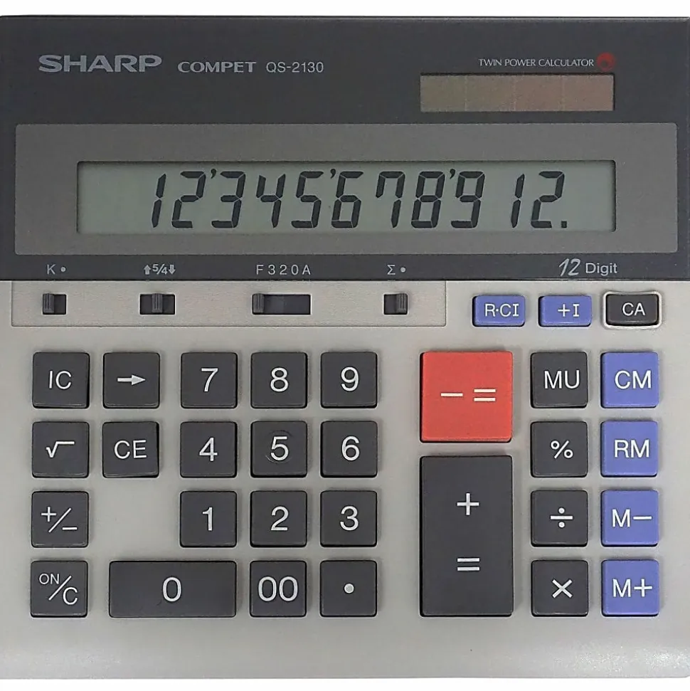 Sharp QS-2130 12-Digit Dual-Power Desktop Calculator