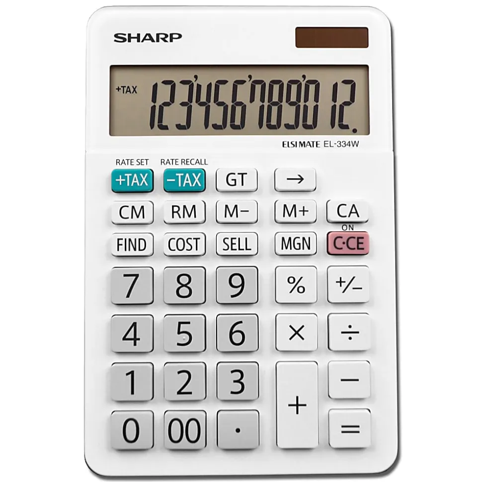 Sharp® White Series Desktop Calculator, EL-334WB