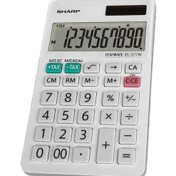 Sharp® White Series Handheld Calculator, EL-377WB