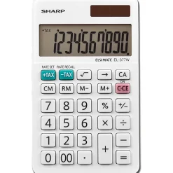 Sharp® White Series Handheld Calculator, EL-377WB