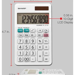 Sharp® White Series Handheld Calculator, EL-377WB