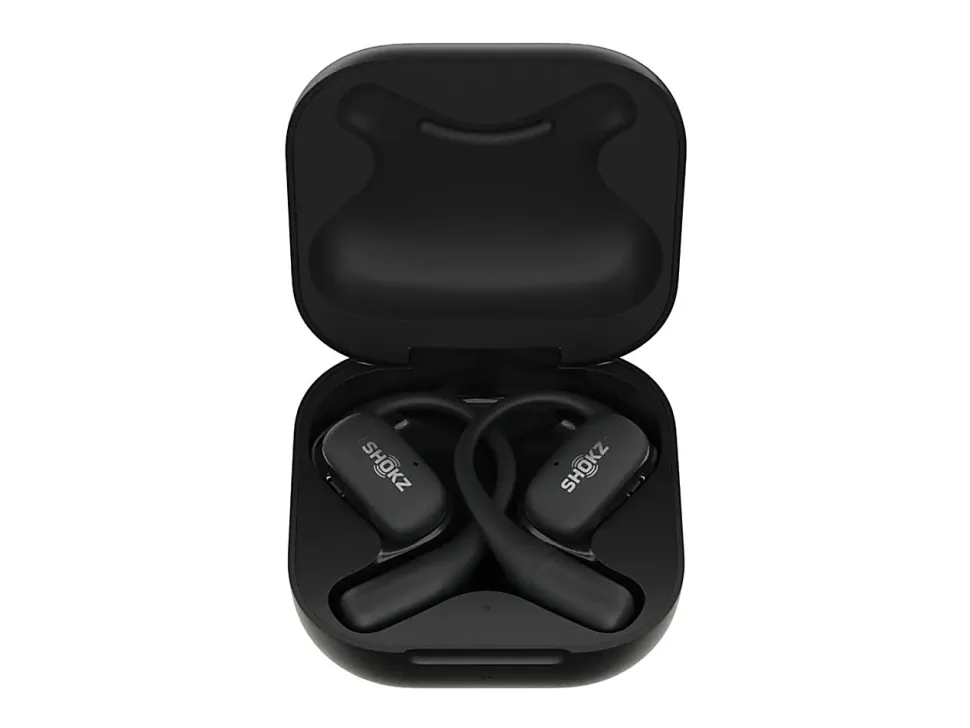Shokz OpenFit Open-Ear Hook True Wireless Bluetooth Earbuds With Charging Case & Cable, Black, T910-ST-BK-US
