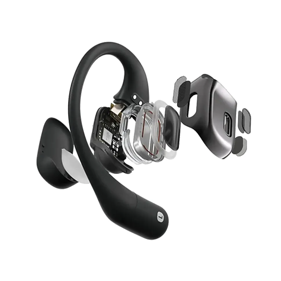 Shokz OpenFit Open-Ear Hook True Wireless Bluetooth Earbuds With Charging Case & Cable, Black, T910-ST-BK-US