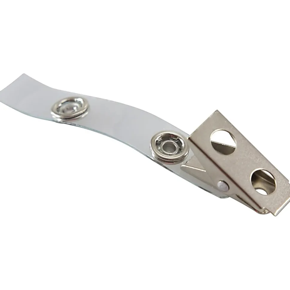 SICURIX ID Badge Holder Strap Clip Adapter, 2/5", Clear, Box of 25