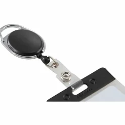 SICURIX Quick Clip ID Card Reel, Black, 1 Each