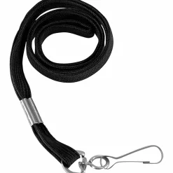 SICURIX Shoelace Lanyard, Flat Hook, Black, Box of 100