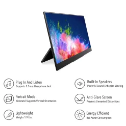 SideTrak® Solo Pro 15.8” Full HD LED IPS Monitor, HDR, Portable, Freestanding, USB/HDMI Connectivity