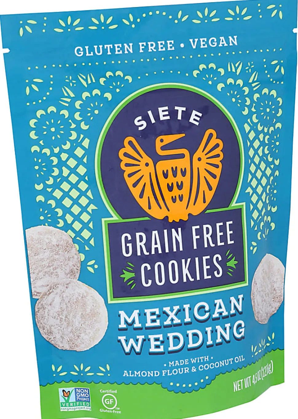 Siete Family Foods Grain-Free Mexican Cookies, Wedding, 4.5 Oz, Total Qty 10