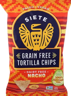 Siete Tortilla Chips, Nacho, 5 Oz, Total Qty 12