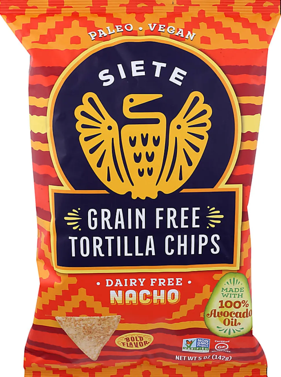 Siete Tortilla Chips, Nacho, 5 Oz, Total Qty 12