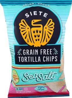 Siete Tortilla Chips, Sea Salt, 5 Oz, Total Qty 12