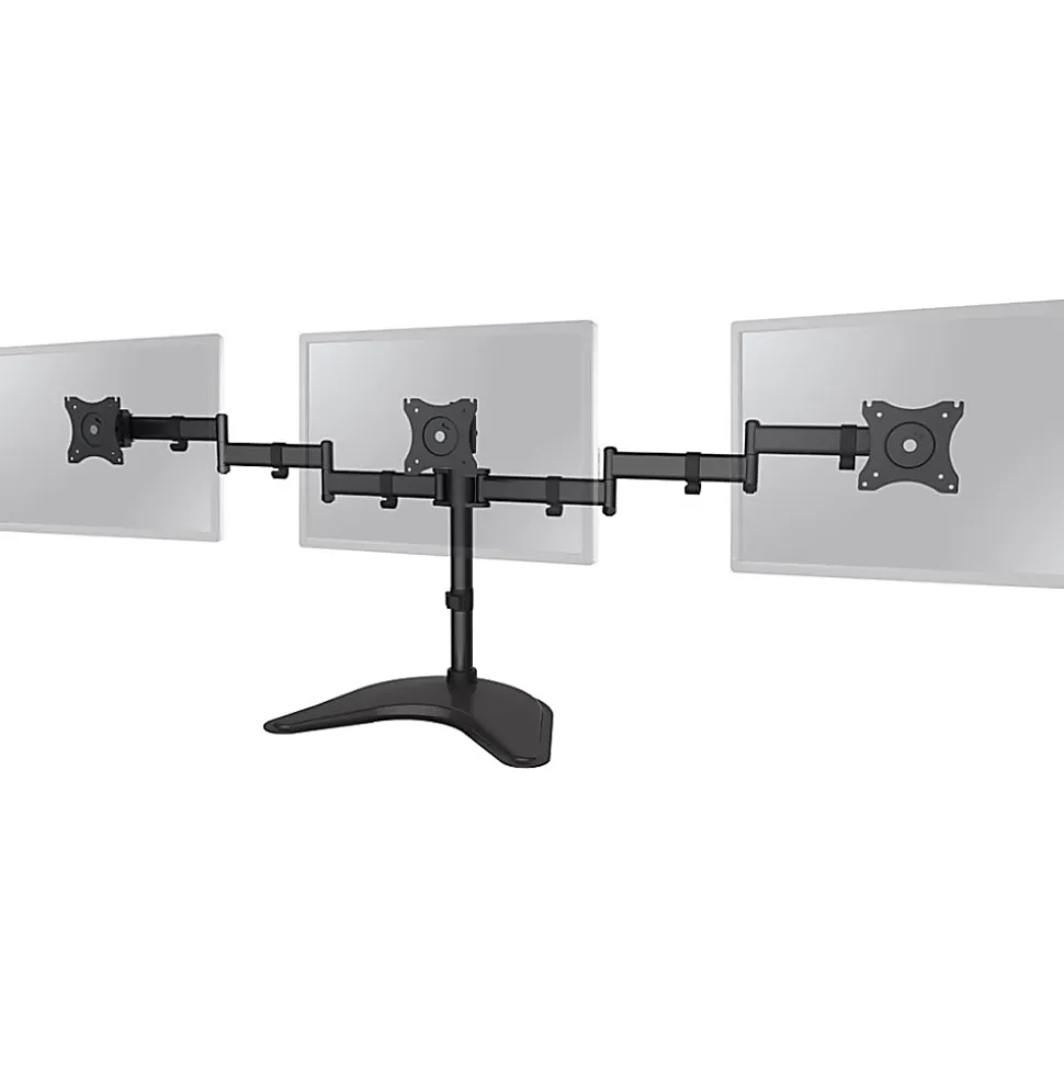 SIIG Articulated Freestanding Triple Monitor Desk Stand - 13"-27" - Up to 27" Screen Support - 51 lb Load Capacity - CEMT1V12S1