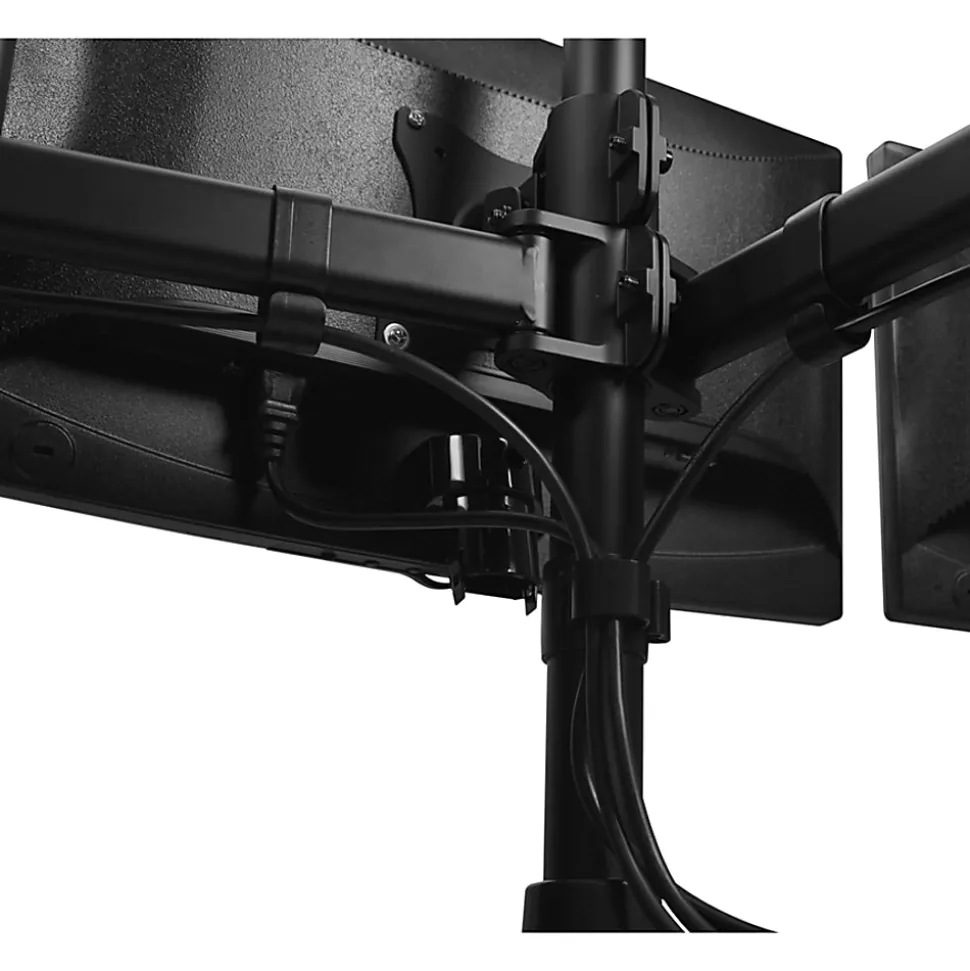 SIIG Articulated Freestanding Triple Monitor Desk Stand - 13"-27" - Up to 27" Screen Support - 51 lb Load Capacity - CEMT1V12S1