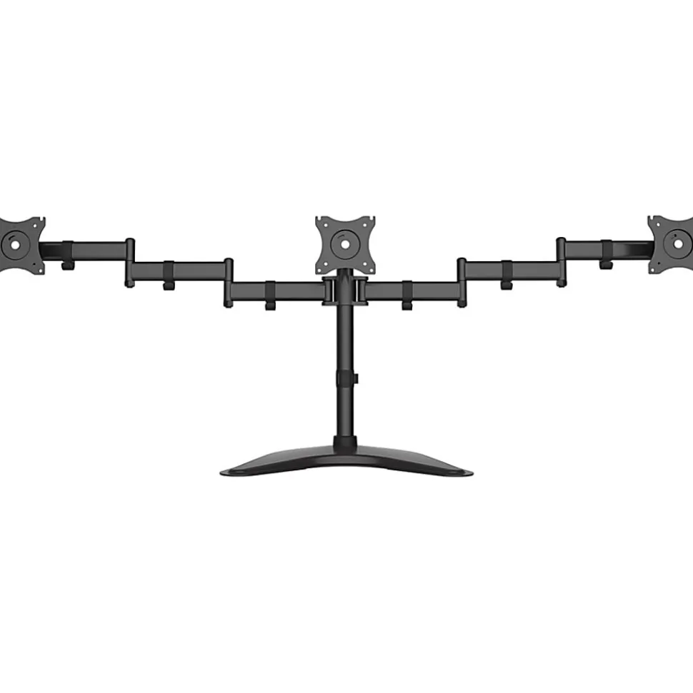 SIIG Articulated Freestanding Triple Monitor Desk Stand - 13"-27" - Up to 27" Screen Support - 51 lb Load Capacity - CEMT1V12S1