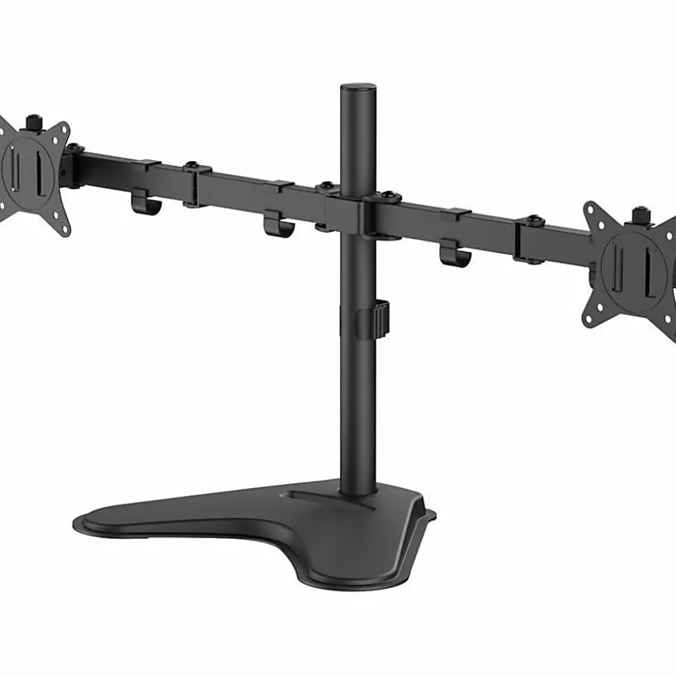 SIIG Articulated Freestanding Dual Monitor Desk Stand - 13"-27" - Up to 27" Screen Support - 34 lb Load Capacity - CEMT1U12S1