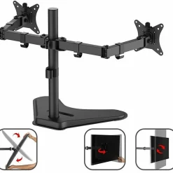 SIIG Articulated Freestanding Dual Monitor Desk Stand - 13
